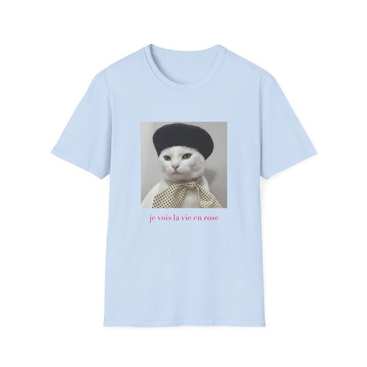 French Cat Graphic T-shirt - La vie en rose