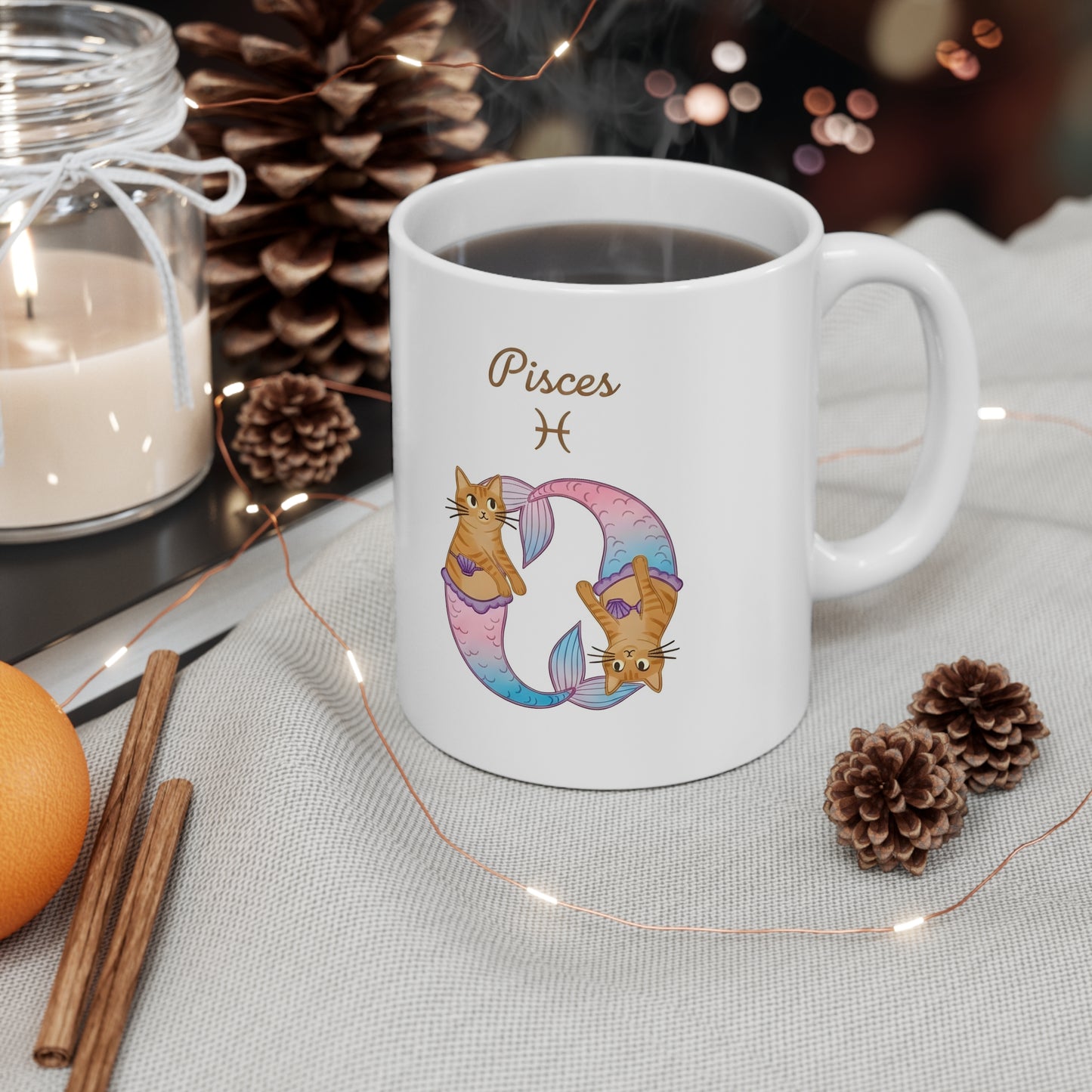 Pisces Cat Zodiac Mug