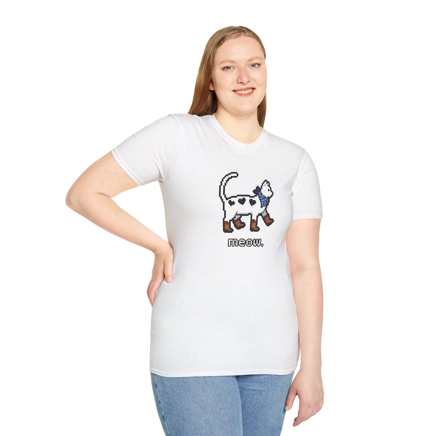 Retro Pixel Cat Cowboy Cat T-shirt