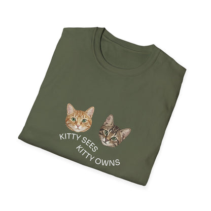 Kitty Sees Kitty Owns Cat Graphic T-shirt