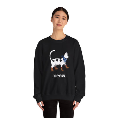 Cowboy Cat Sweatshirt – Cute Retro Pixel Cat Graphic Jumper