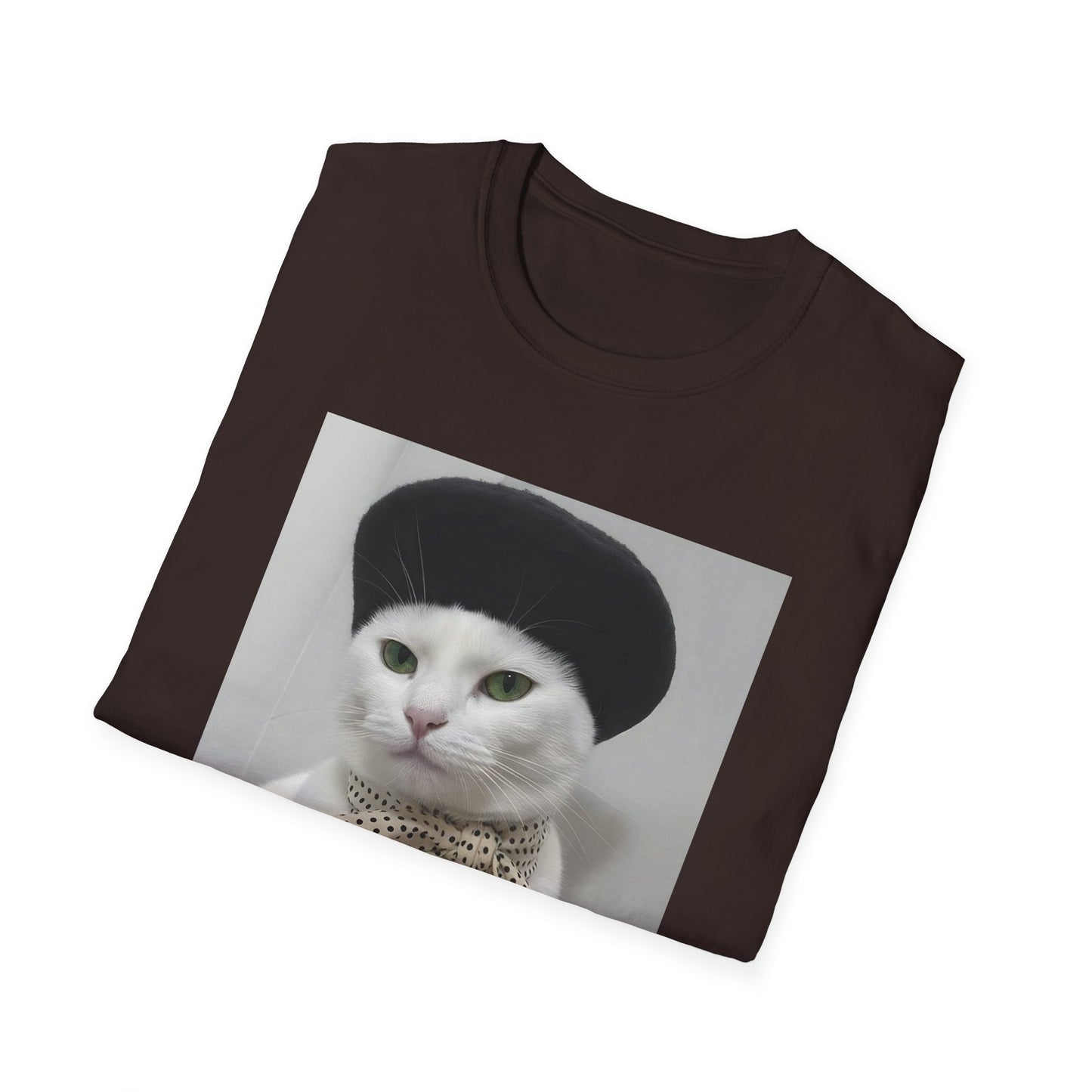 French Cat Graphic T-shirt - White Cat