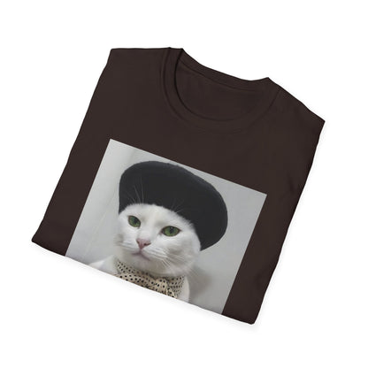 French Cat Graphic T-shirt - White Cat