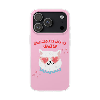 Karma is a Cat Phone Case in Pink