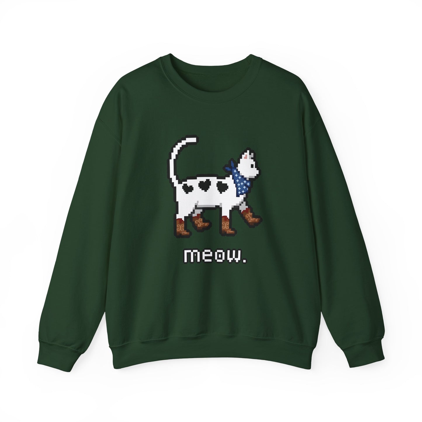 Cowboy Cat Sweatshirt – Cute Retro Pixel Cat Graphic Jumper