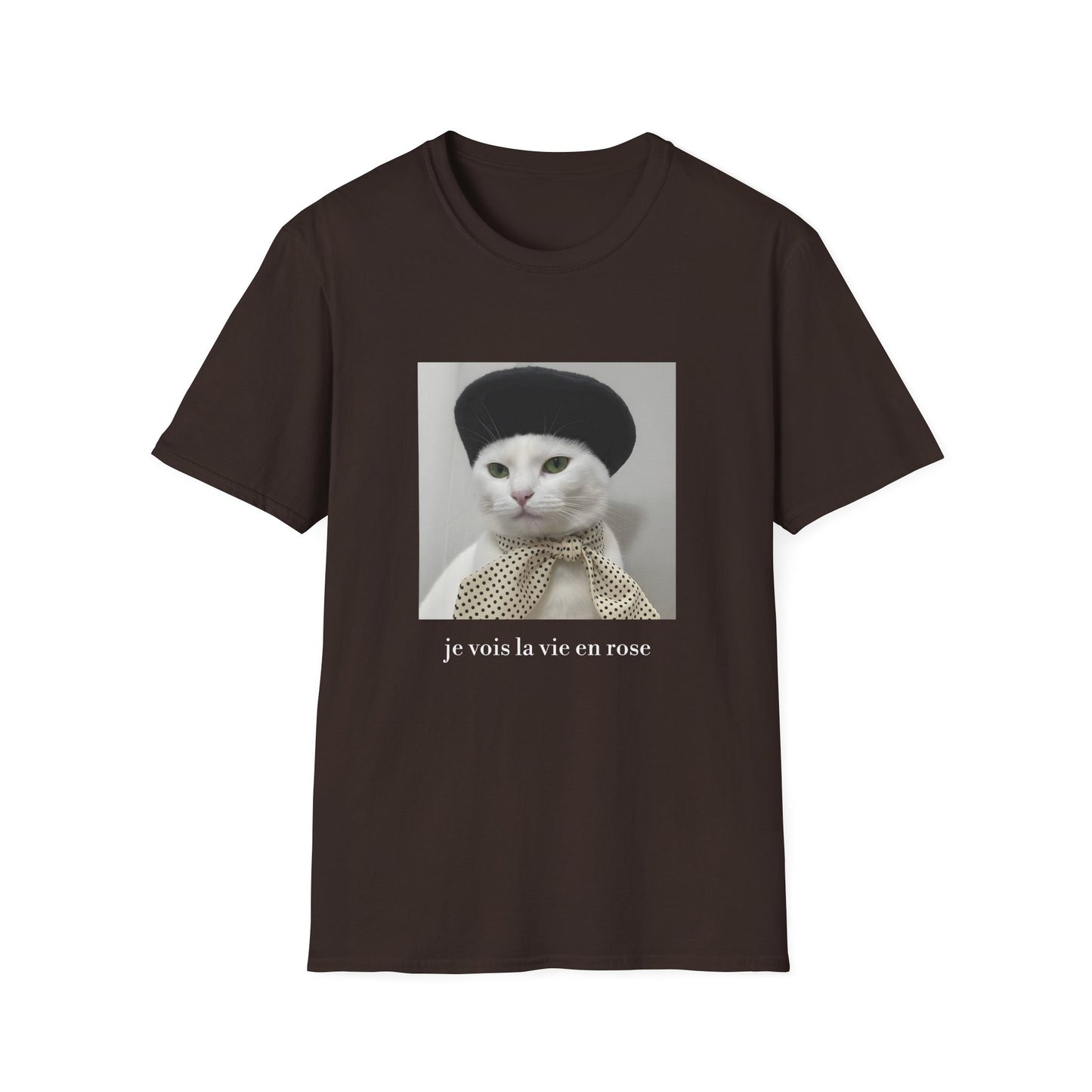 French Cat Graphic T-shirt - La vie en rose