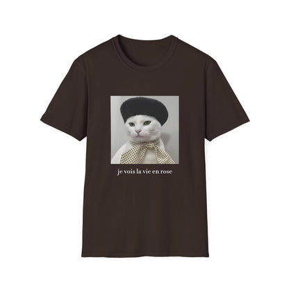 French Cat Graphic T-shirt - La vie en rose