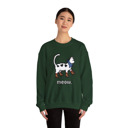 Cowboy Cat Sweatshirt – Cute Retro Pixel Cat Graphic Jumper