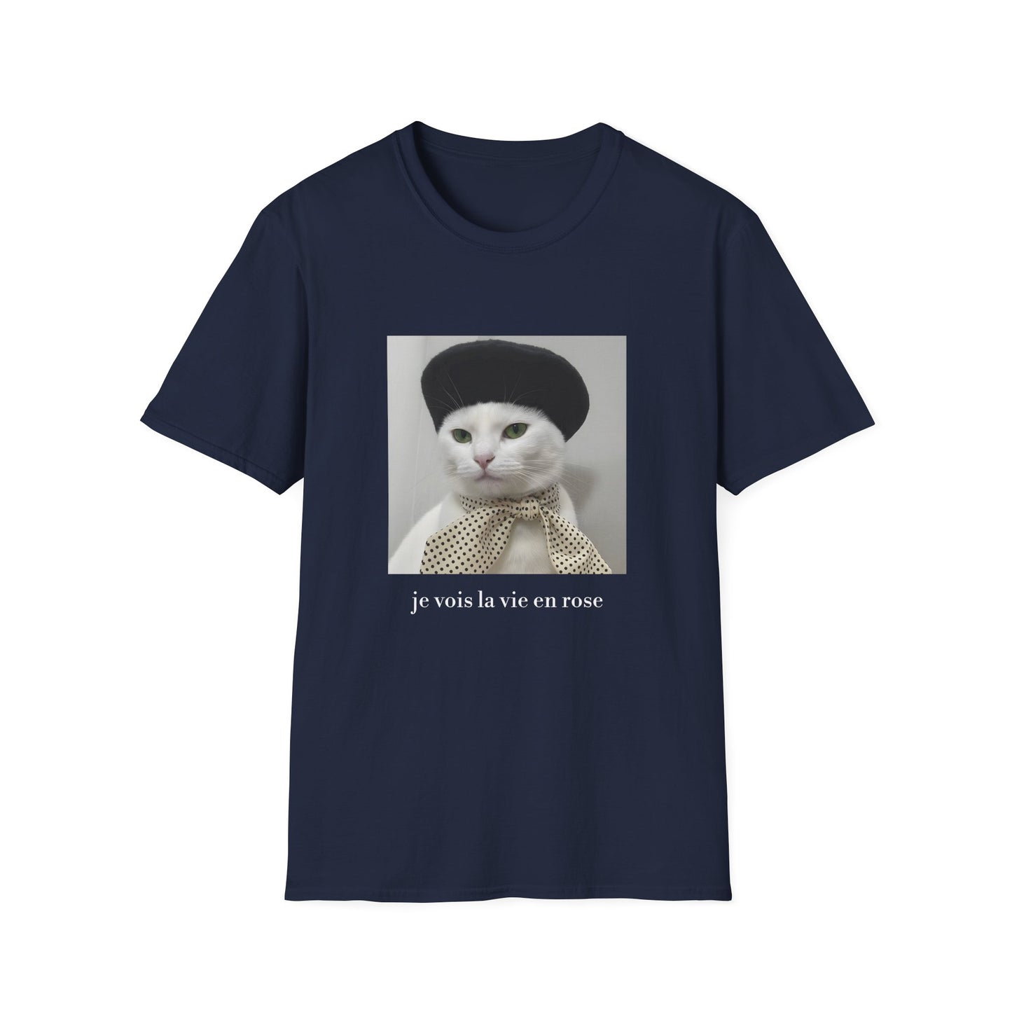 French Cat Graphic T-shirt - La vie en rose