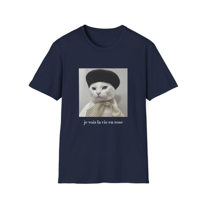 French Cat Graphic T-shirt - La vie en rose