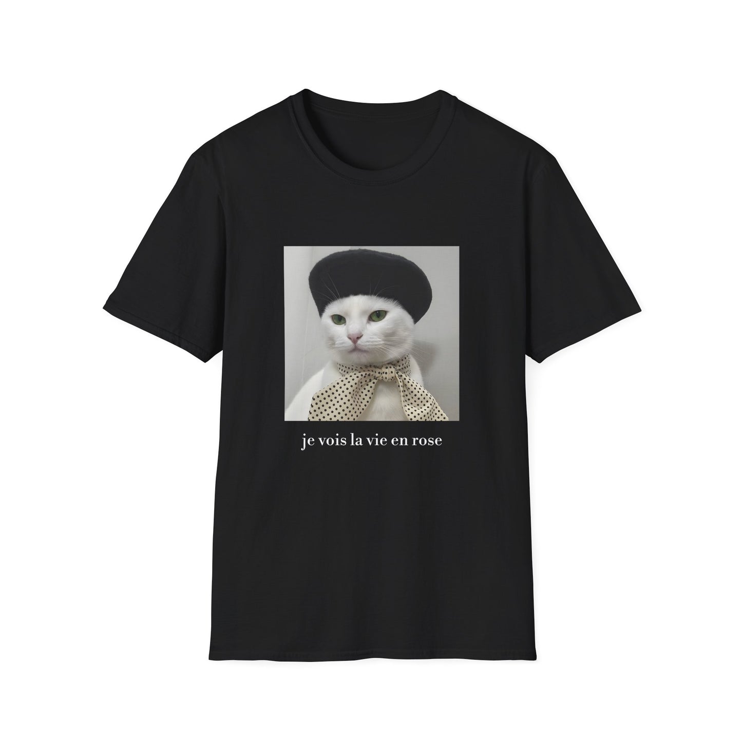 French Cat Graphic T-shirt - La vie en rose