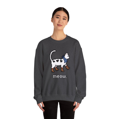 Cowboy Cat Sweatshirt – Cute Retro Pixel Cat Graphic Jumper