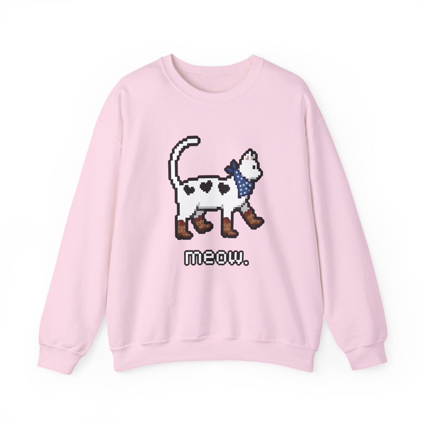 Cowboy Cat Sweatshirt – Cute Retro Pixel Cat Graphic Jumper