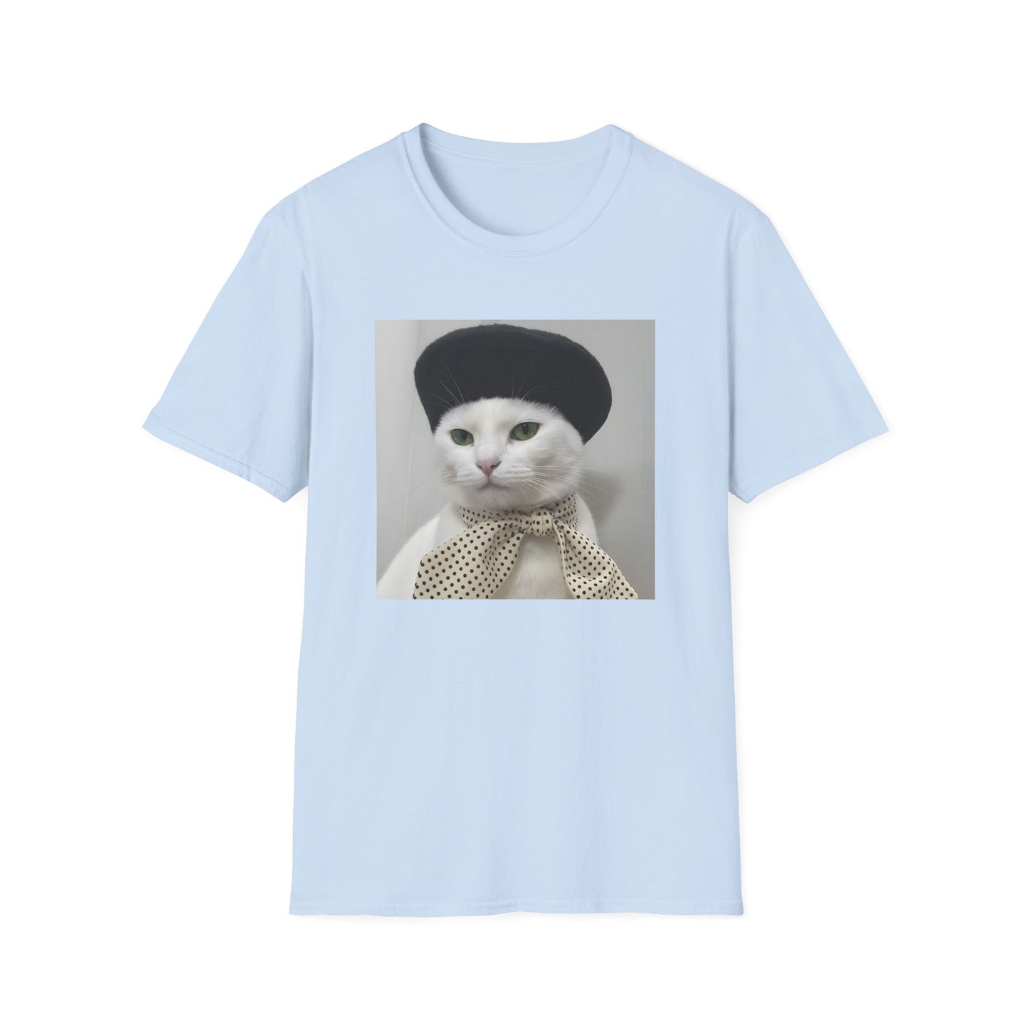 French Cat Graphic T-shirt - White Cat