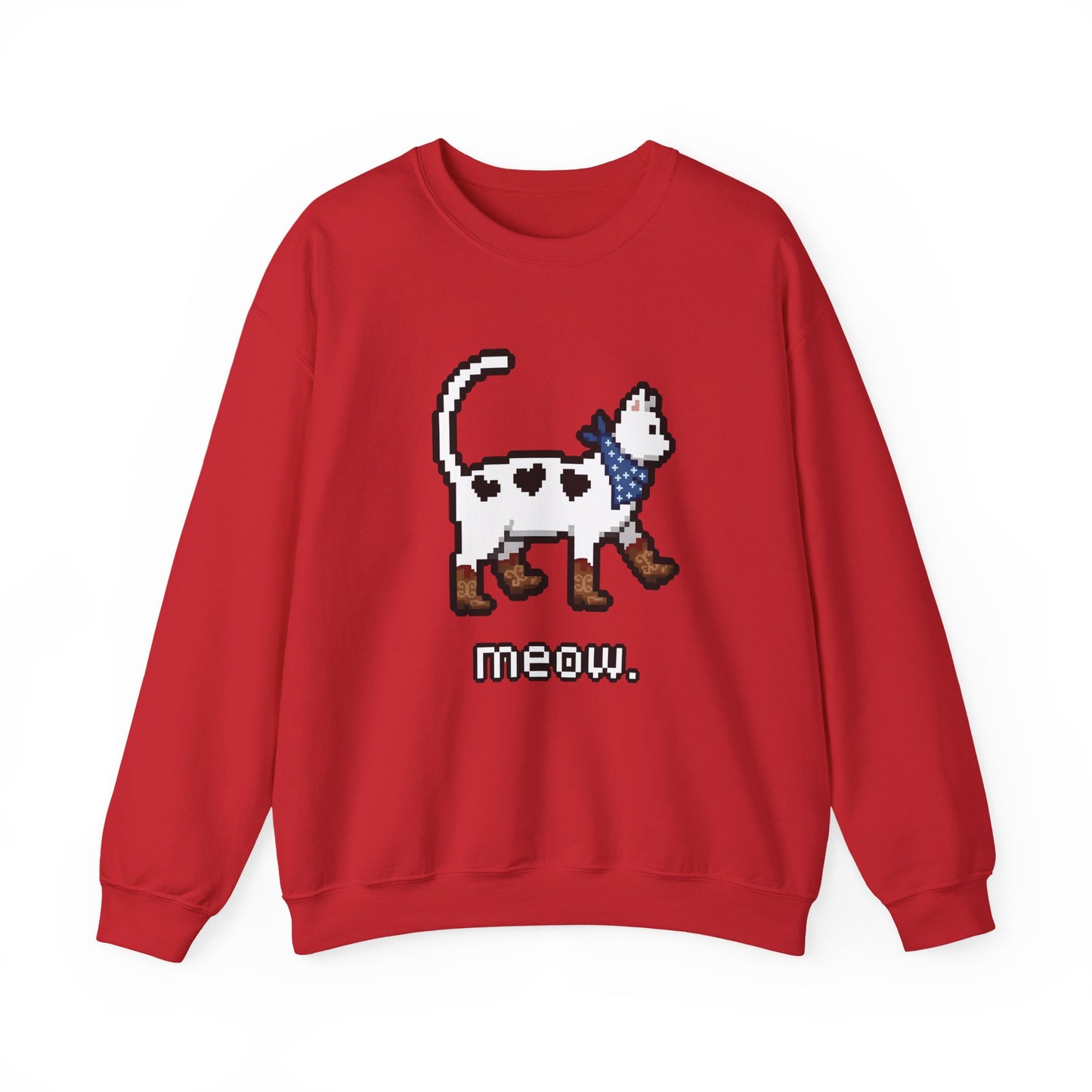 Cowboy Cat Sweatshirt – Cute Retro Pixel Cat Graphic Jumper