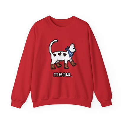 Cowboy Cat Sweatshirt – Cute Retro Pixel Cat Graphic Jumper