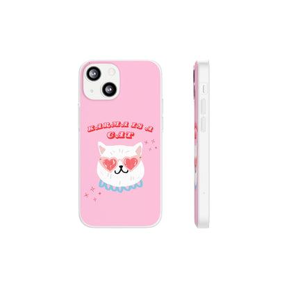 Karma is a Cat Phone Case in Pink