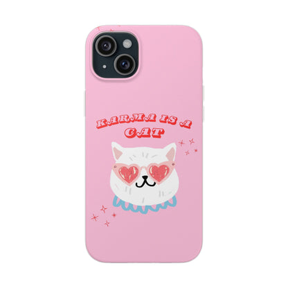 Karma is a Cat Phone Case in Pink