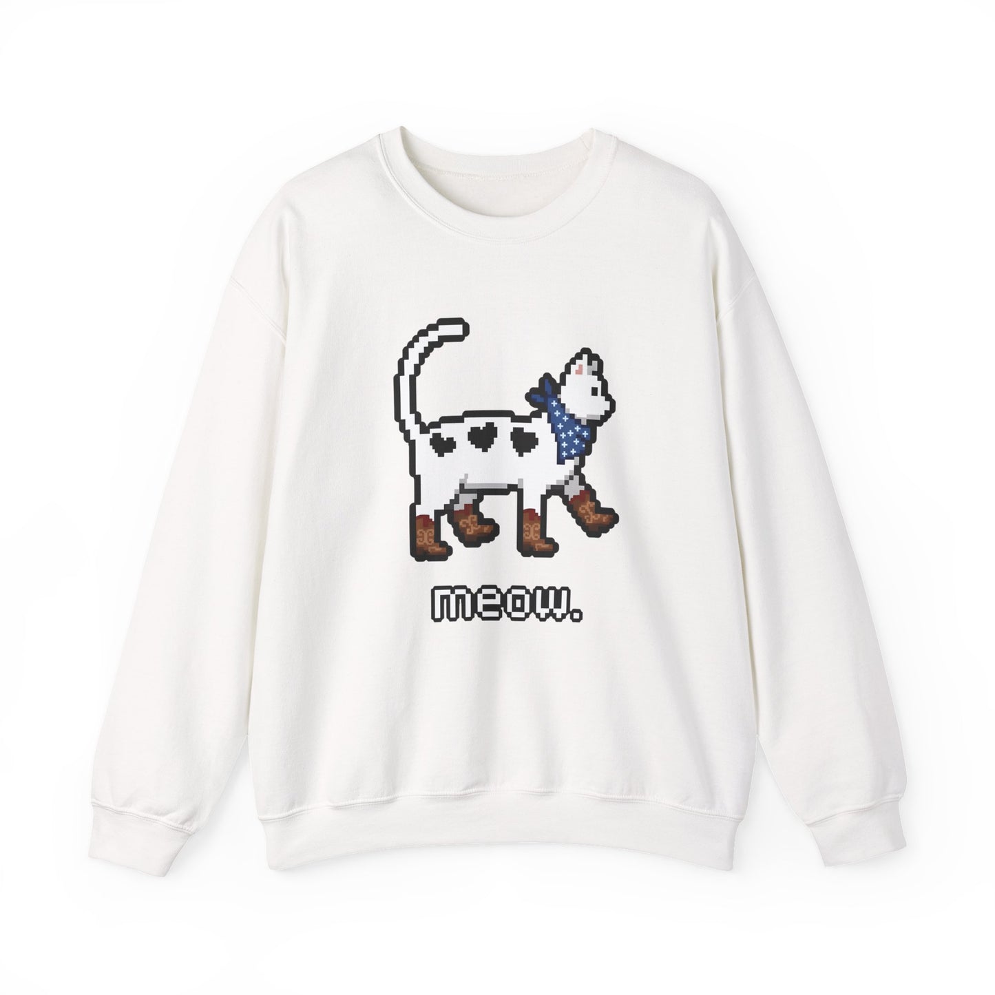 Cowboy Cat Sweatshirt – Cute Retro Pixel Cat Graphic Jumper