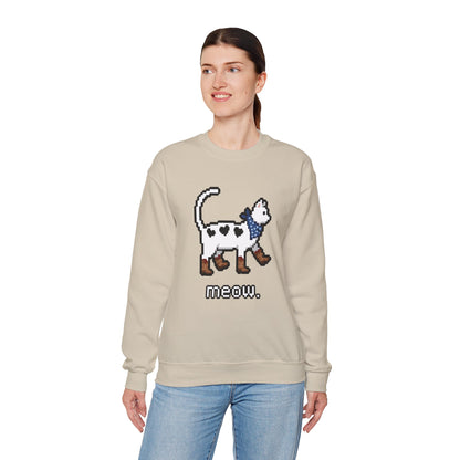 Cowboy Cat Sweatshirt – Cute Retro Pixel Cat Graphic Jumper