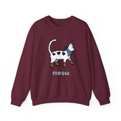 Cowboy Cat Sweatshirt – Cute Retro Pixel Cat Graphic Jumper