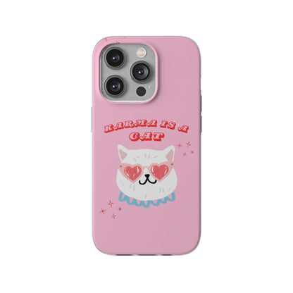 Karma is a Cat Phone Case in Pink