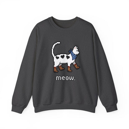 Cowboy Cat Sweatshirt – Cute Retro Pixel Cat Graphic Jumper