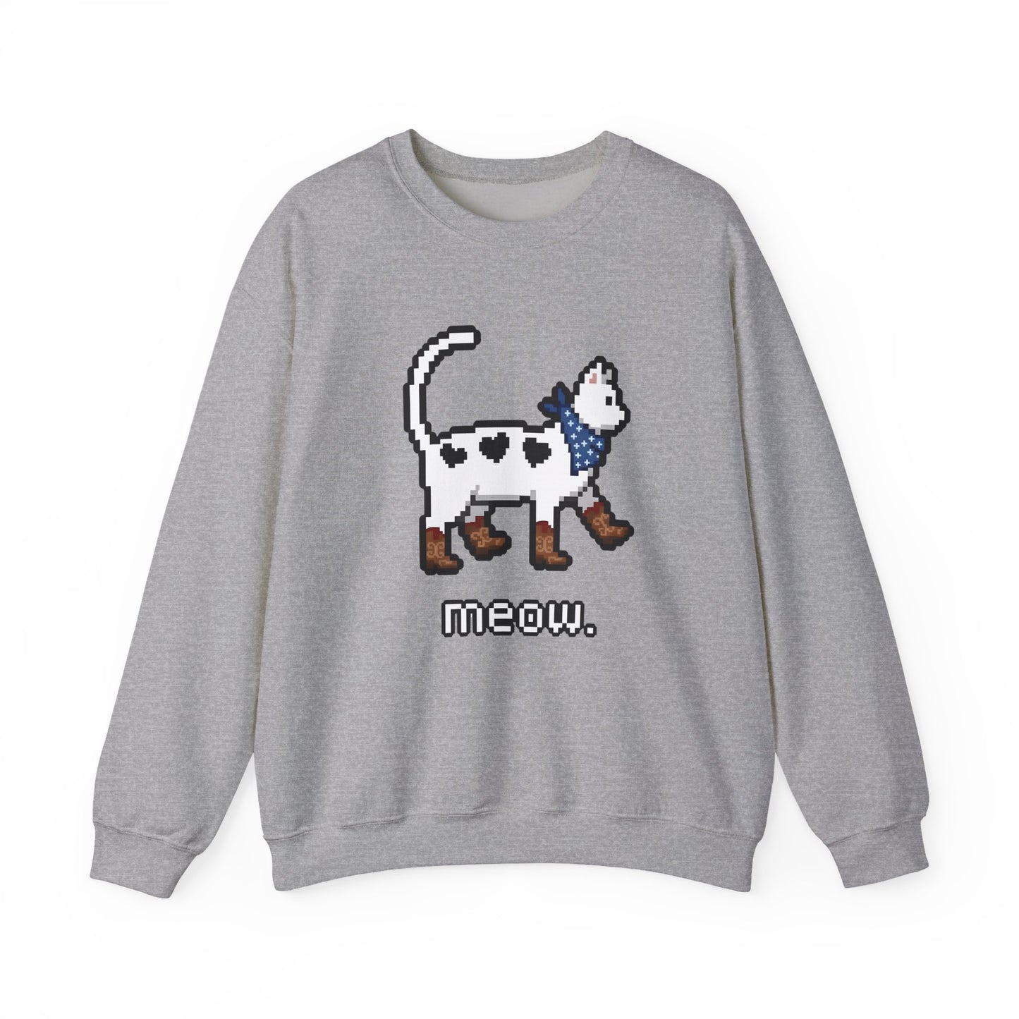 Cowboy Cat Sweatshirt – Cute Retro Pixel Cat Graphic Jumper