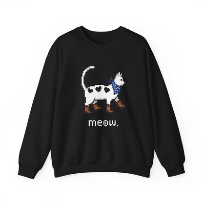 Cowboy Cat Sweatshirt – Cute Retro Pixel Cat Graphic Jumper