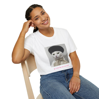 French Cat Graphic T-shirt - La vie en rose