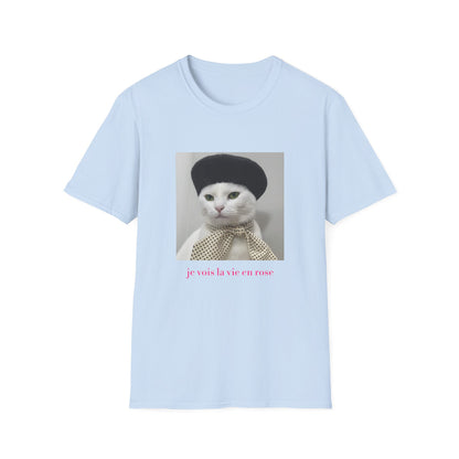 French Cat Graphic T-shirt - La vie en rose