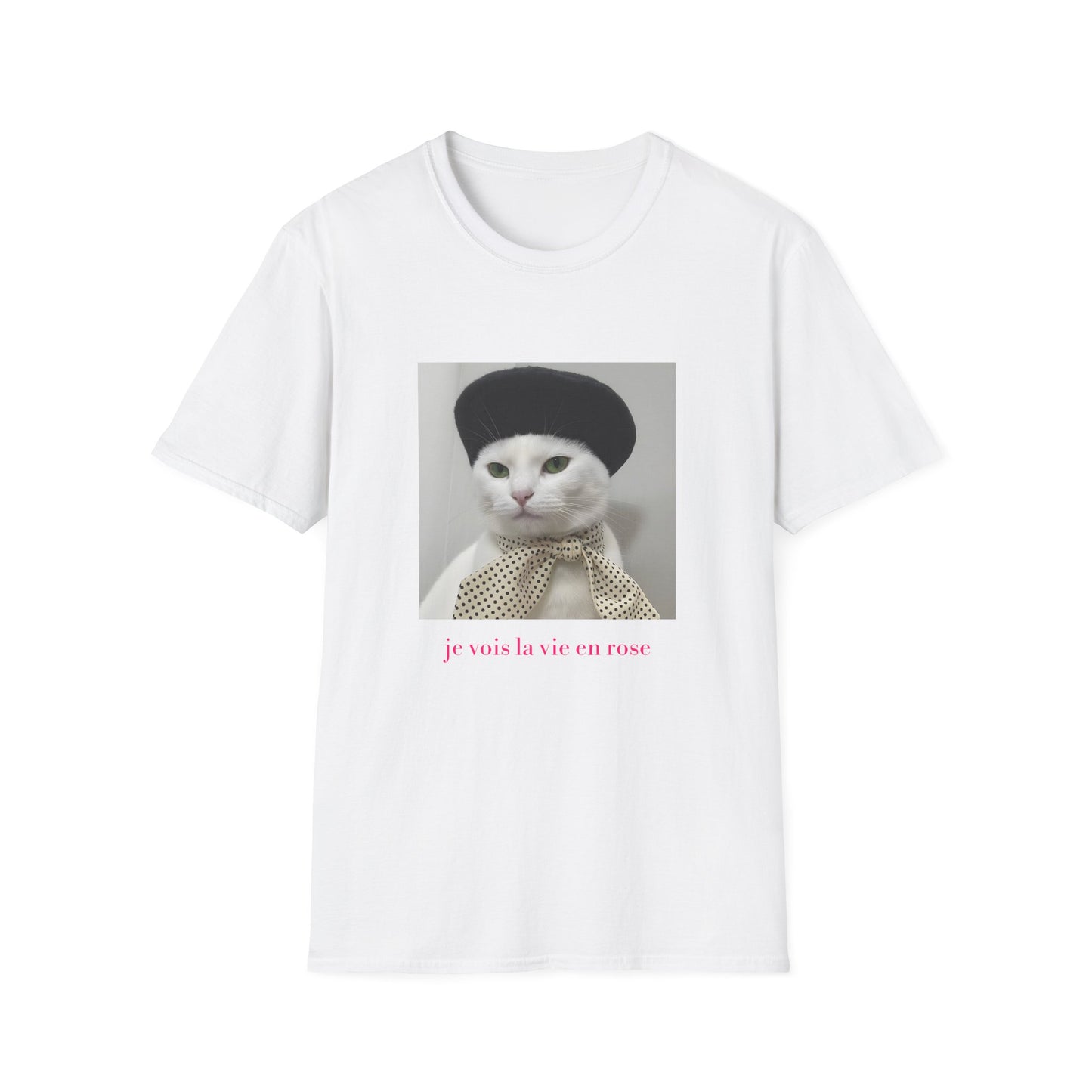 French Cat Graphic T-shirt - La vie en rose