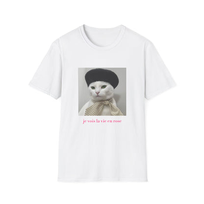 French Cat Graphic T-shirt - La vie en rose