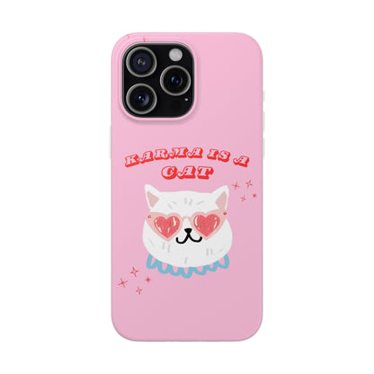 Karma is a Cat Phone Case in Pink