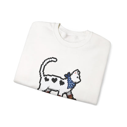 Cowboy Cat Sweatshirt – Cute Retro Pixel Cat Graphic Jumper